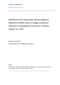 Manifiesto de la Federación Obrera Regional