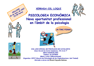 26-03-07 Psicologia econòmica - Col·legi Oficial de Psicologia de