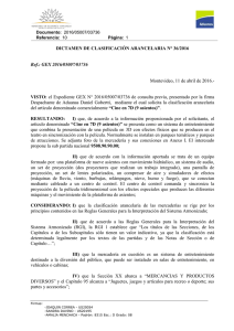 Dictamen 36/2016 - Dirección Nacional de Aduanas