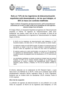 Solo un 7,6% de los ingenieros de telecomunicación españoles