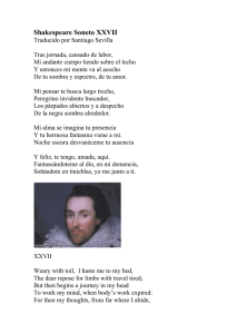 Shakespeare Soneto XXVII