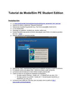 Tutorial de ModelSim PE Student Edition Instalación
