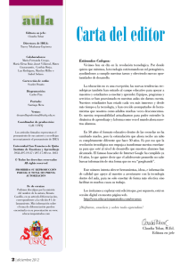Carta del editor - Universidad San Francisco de Quito
