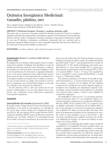 Química Inorgánica Medicinal: vanadio, platino, oro / Medicinal