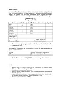 Muebles Ofisa, S.L. Presupuesto Nº. 128 Artículos Unidades Precio