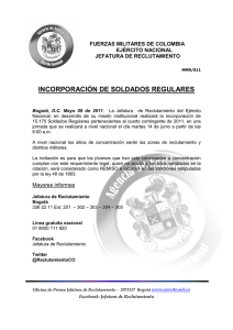 INCORPORACIÓN DE SOLDADOS REGULARES