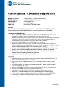 Auditor Agrícola – Contratista Independiente