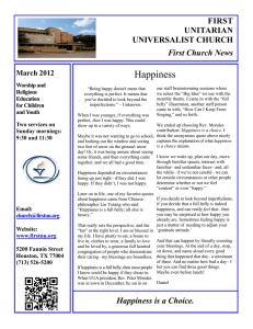 Happiness - First Unitarian Universalist Church of Houston