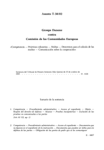Asunto T-38/02 Groupe Danone contra Comisión de las