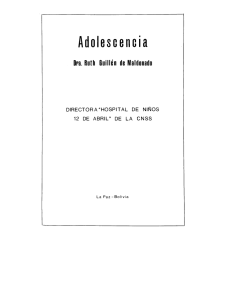 Adolescencia - Organización Panamericana de la Salud. Bolivia