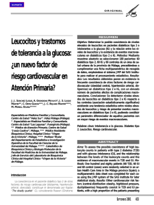 Leucocitos y trastornos de tolerancia a la glucosa