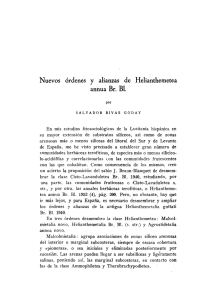 Nuevos órdenes y alianzas de Helianthemetea annua Br. Bl.