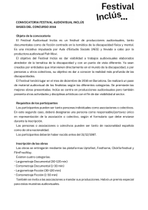 CONVOCATORIA FESTIVAL AUDIOVISUAL INCLÚS BASES DEL