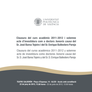 Clausura del curs acadèmic 2011-2012 i solemne acte d