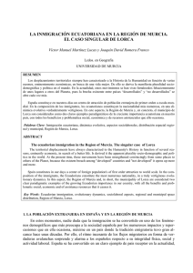 la inmigración ecuatoriana en la región de murcia. el caso singular