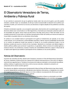 El Observatorio Venezolano de Tierras, Ambiente y Pobreza Rural