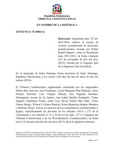 Sentencia TC 0002-14 C - Tribunal Constitucional de la