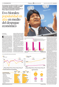 Evo Morales: popularidad en alzaen medio del despegue