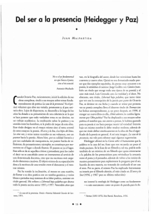 Del ser a la presencia (Heidegger y Paz)