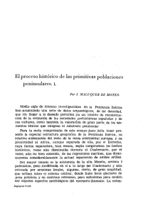 El proceso histórico de las primitivas poblaciones peninsulares. I