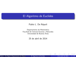 El Algoritmo de Euclides - Universidad de Buenos Aires