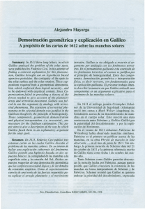 Demostración geométrica y explicación en Galileo