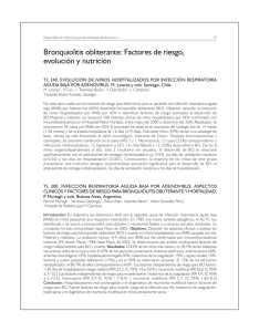 Bronquiolitis obliterante: Factores de riesgo, evolución y nutrición