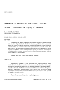 Nussbaum: La fragilidad del bien - Ética Griega