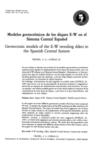 Modelos geotectónicos de los diques EW en el Sistema