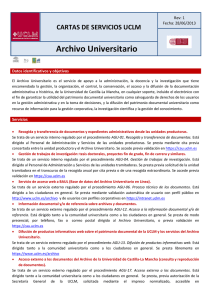 Carta de Servicios del Archivo Universitario