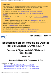 Especificación del Modelo de Objetos del Documento