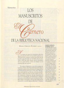 los manuscritos - Biblioteca Nacional de Colombia