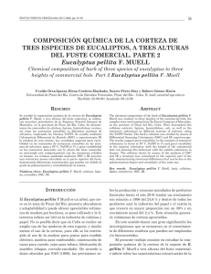 composición química de la coRteza de tRes especies