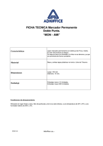 FICHA TECNICA Marcador Permanente Doble Punta. “MON