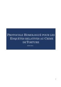 protocole homologué pour les enquêtes relatives au crime detorture