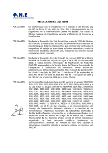 RESOLUCION No. 223 /2008 - Oficina Nacional de Estadísticas. Cuba