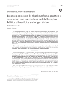 La apolipoproteína E: el polimorfismo genético y