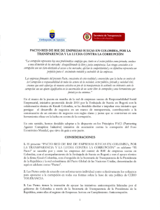 Pacto de transparencia de las Empresas Suecas en Colombia