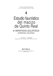 Estudio faunístico del macizo de Quinto Real. III. Miriápodos