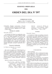 orden del dia nº 597 - Cámara de Diputados de la Nación
