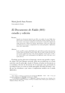 El Documento de Fakilo (803): estudio y edición