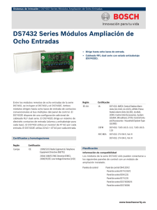 DS7432 Series Módulos Ampliación de Ocho Entradas