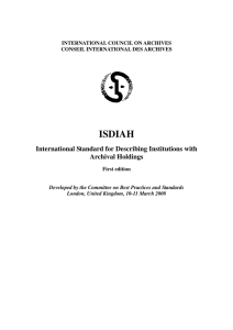 isdiah - International Council on Archives