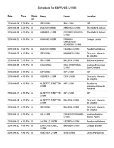 Schedule for KIWANIS U16M