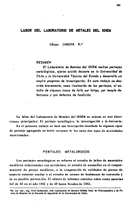 LABOR DEL LABORATORIO DE METALES DEL IDIEM m.ta/urg/co