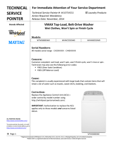 W10754551 - VMAX Top-Load, Belt-Drive Washer
