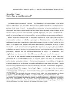 Héctor Díaz-Polanco Etnia, clase y cuestión nacional*1