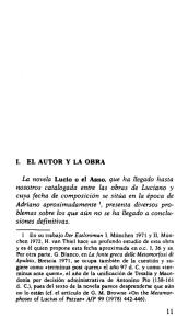 I. EL AUTOR Y LA OBRA La novela Lucio o el Asno