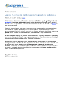 Japón: Asociación médica aprueba practicar eutanasia