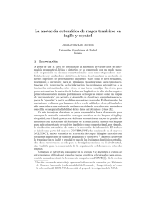 La anotación automática de rasgos temáticos en inglés y espa˜nol